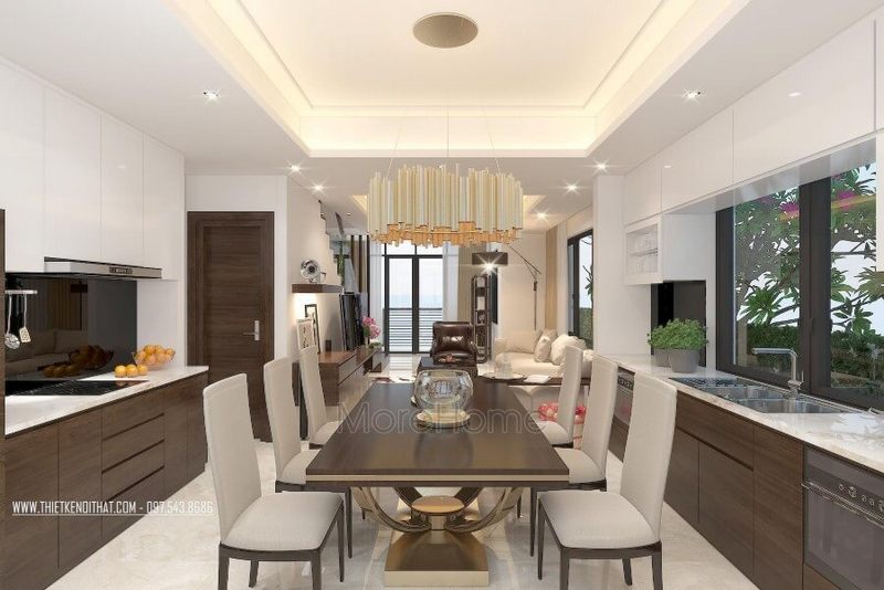 Trang trí phòng ăn với mẫu đèn thả trần độc lạ cho không gian phòng ăn ấm cúng