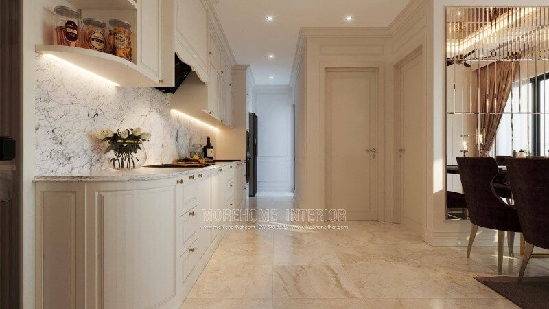 Mẫu thiết kế nội thất phòng bếp chung cư cao cấp