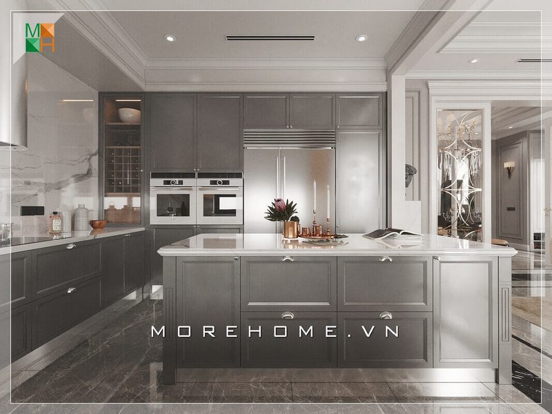 Thiết kế nội thất phòng bếp hiện đại, tiện nghi, sang trọng cho biệt thự, nhà phố.
